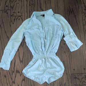 Victoria's Secret Light Blue Button-Front Romper